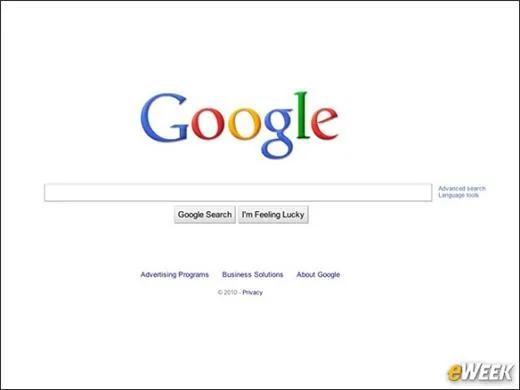 Google搜寻首页。(图:eWeek)
