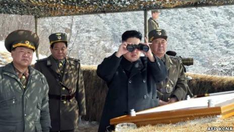 朝鲜领导人金正恩视察前线部队（20/03/2013）