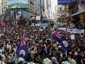 201年7月1日香港主权回归中国15周年之际的抗议游行活动。