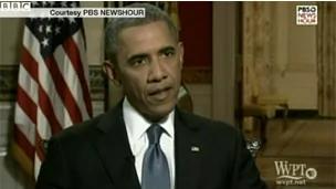 美国总统奥巴马接受美国公共电视网采访