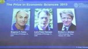 诺贝尔奖理事会宣布2013年经济学奖获奖名单。