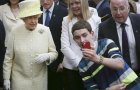 14岁疯狂少年乱入自拍 英国女王一脸淡定(图) 