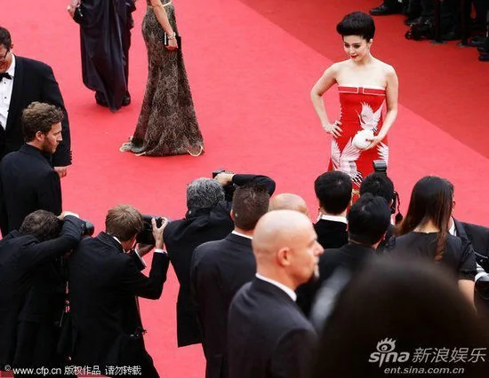 組圖：范冰冰亮相坎城紅毯 仙鶴裙裝再秀中國風