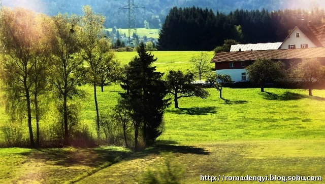 坐火車實拍德國鄉村風光
