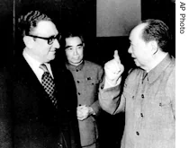 1973年基辛格在中南海会见毛泽东周恩来 <br />