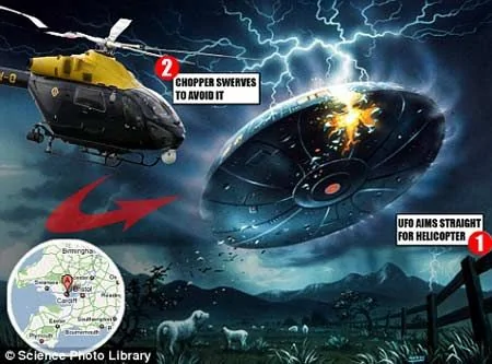 UFO襲擊一英國警察直升機 機上三人逃生 