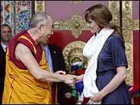 達賴喇嘛與法國第一夫人布魯尼會面