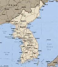 朝鲜半岛地理位置图