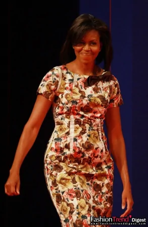 出席不同場合身穿Thakoon印花裙裝的Michelle Obama
