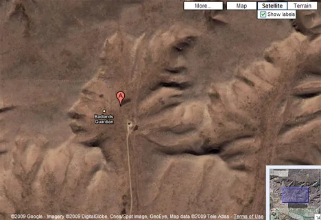 谷歌地球艺术图片：美国51区似神秘外星人面孔