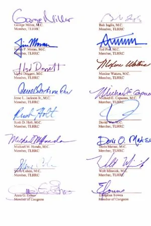 美國國會議員的簽名