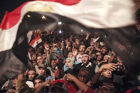埃及民众欢呼总统穆巴拉克辞职