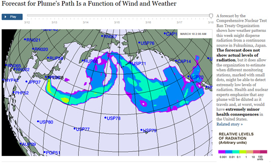 飄洋過海 輻射塵飄移路徑預測