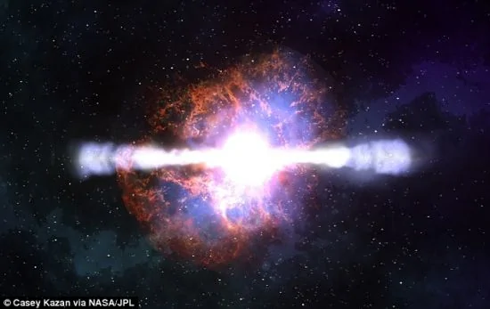 撞擊：仙女座大星雲中的兩顆白矮星發生合併，導致一個超新星爆發，這是一次極超新星爆發的前奏。科學家們認為這樣級別的超級爆發將毀滅一切生命