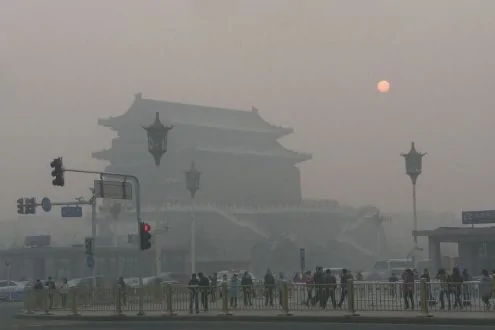 北京大霧灰霾 PM2.5濃度再次爆表超極值