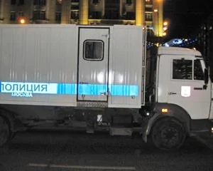 莫斯科街头运送被捕示威者的警车