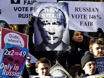原标题：俄罗斯反政府示威使执政党遭受重压