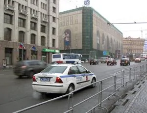 大示威当天莫斯科市中心街头，附近是联邦安全局总部和著名商店