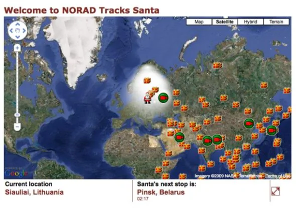 北美圣诞老人追踪器 吸引破纪录人潮