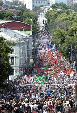 反普廷 十萬俄人示威