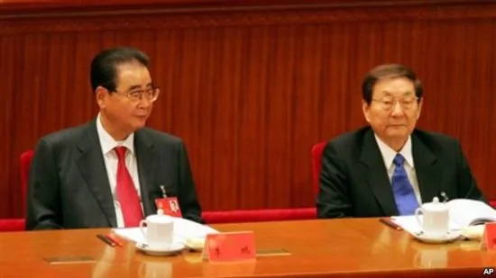 中国前总理李鹏和朱镕基