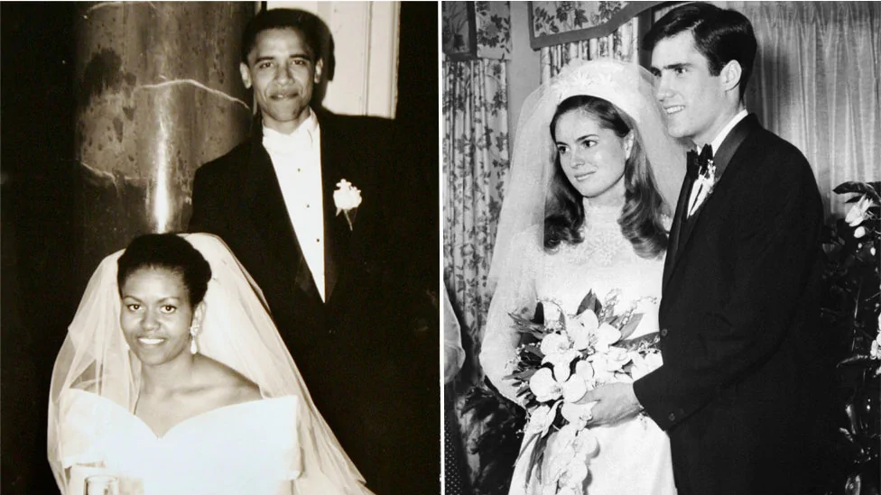 羅姆尼回國後不久，他和安妮就喜結連理。當時他們都是學生。歐巴馬和密歇爾於1992年在芝加哥結婚。