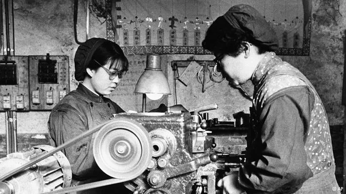 A steel factory in a people's commune, June 14, 1961 in Shanghai. Women do the kind of work unknown to the women of old China. (AP Photo)