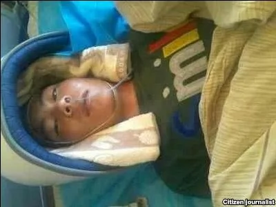 藏族学生抗议被打伤