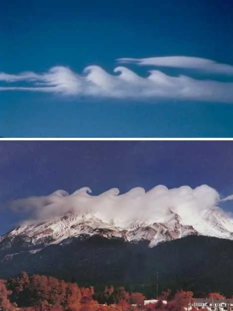 罕見波浪雲捲曲翻滾：怪異雲層橫穿天空(高清組圖)