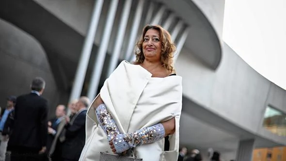 Iraqi architect Zaha Hadid poses for a photo during the opening ceremony of the National Museum of21st Century Arts(MAXXI), in Rome, Italy,28 May2010. EPA/GUIDO MONTANInull