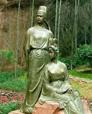 蘇東坡與王弗銅像