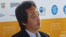 Gezeigt werden sprecher bei der IGMF-Presse-Konferenz. Der ganz rechts: Kim Joo-Il, ehemaliger nordkoreanischer Milit?rsoffizierDW/Berning, gmf am27.06.12
