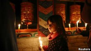 尼泊尔难民营中的流亡藏人