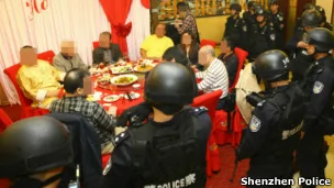 深圳警方清剿入境香港黑幫成員