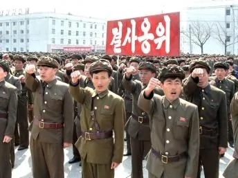 朝鲜军队反美反韩誓师大会