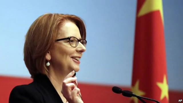 澳大利亞總理吉拉德2013年4月8日在上海浦東中國幹部學院回答客人的提問

