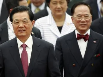 胡錦濤與曾蔭權在香港國際機場2012年6月29日