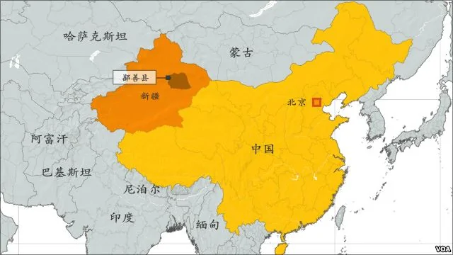 中國新疆維吾爾自治區吐魯番鄯善縣地理位置