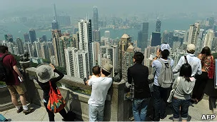 大陆游客在香港旅游