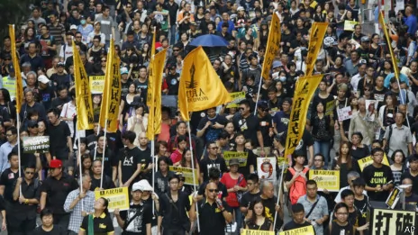 香港人抗议香港电视网络未获免费电视牌照