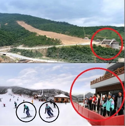 北韩马息岭滑雪场照片疑ps