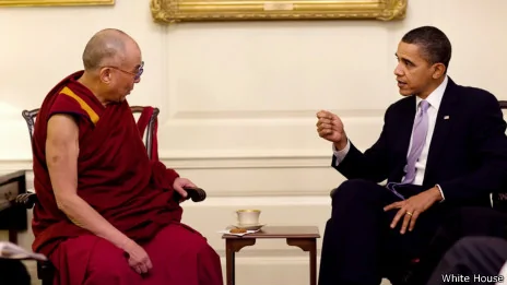 歐巴馬2010年2月18日在白宮會晤達賴喇嘛