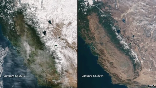 加州乾旱、水庫乾涸