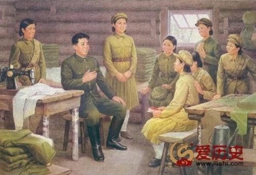 绝不能跟现实比 朝鲜宣传画中的金日成