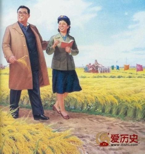 绝不能跟现实比 朝鲜宣传画中的金日成