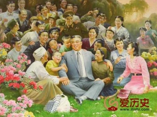 绝不能跟现实比 朝鲜宣传画中的金日成