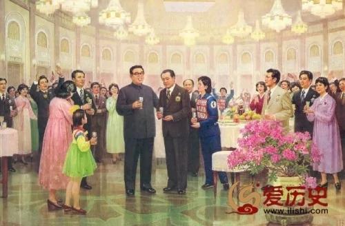 绝不能跟现实比 朝鲜宣传画中的金日成