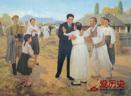 绝不能跟现实比 朝鲜宣传画中的金日成