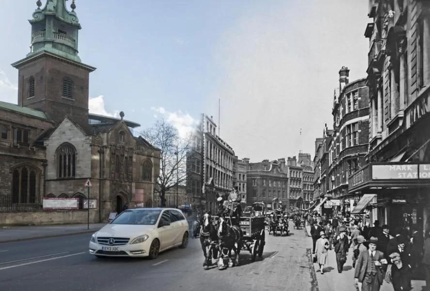 英国博物馆推“穿越”街景 今昔对比百年伦敦