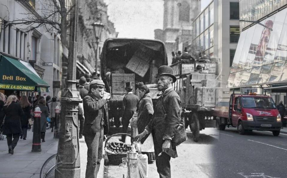 英国博物馆推“穿越”街景 今昔对比百年伦敦